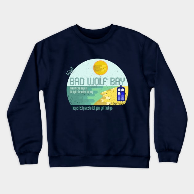 Visit Bad Wolf Bay Crewneck Sweatshirt by Fellball